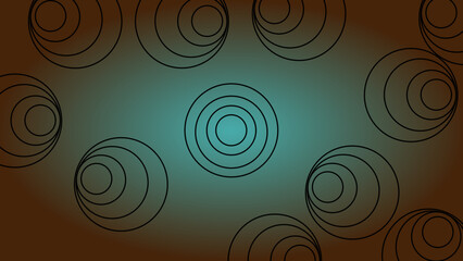 Abstract pattern with black circles on a dark blue gradient background. abstract background