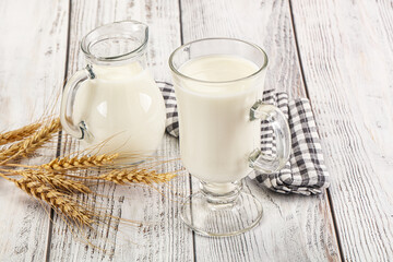 Organic milk in the glass