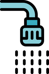 Fototapeta premium Shower head pouring water, representing bathroom hygiene, relaxation, and daily routine