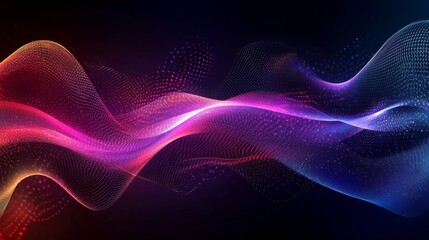 Obraz premium Abstract digital art piece dark background It features Dynamic particle wave