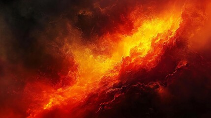 Obraz premium Abstract digital art piece that appears to be demonic inferno concept fiery