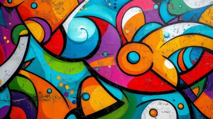 Abstract painting colorful dynamic composition background filled variety A vibrant street art