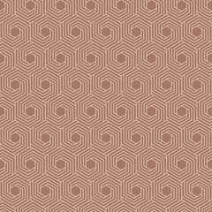 Hexagonal seamless pattern. Monochromatic geometric surface design