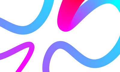 Colorful Gradient Abstract Art with Curved Swirling Lines on White Background.  creating a dynamic and modern design. Ideal for themes related to creativity, energy, and contemporary aesthetics.