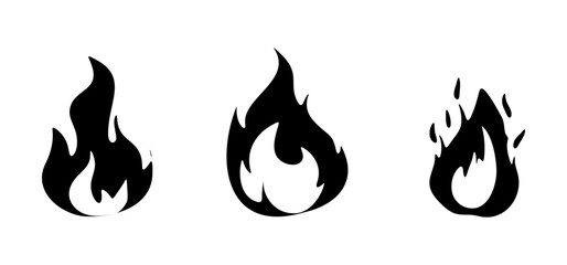 Blaze Fire Flame Illustration in Black and White Style