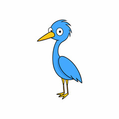 heron on a white background