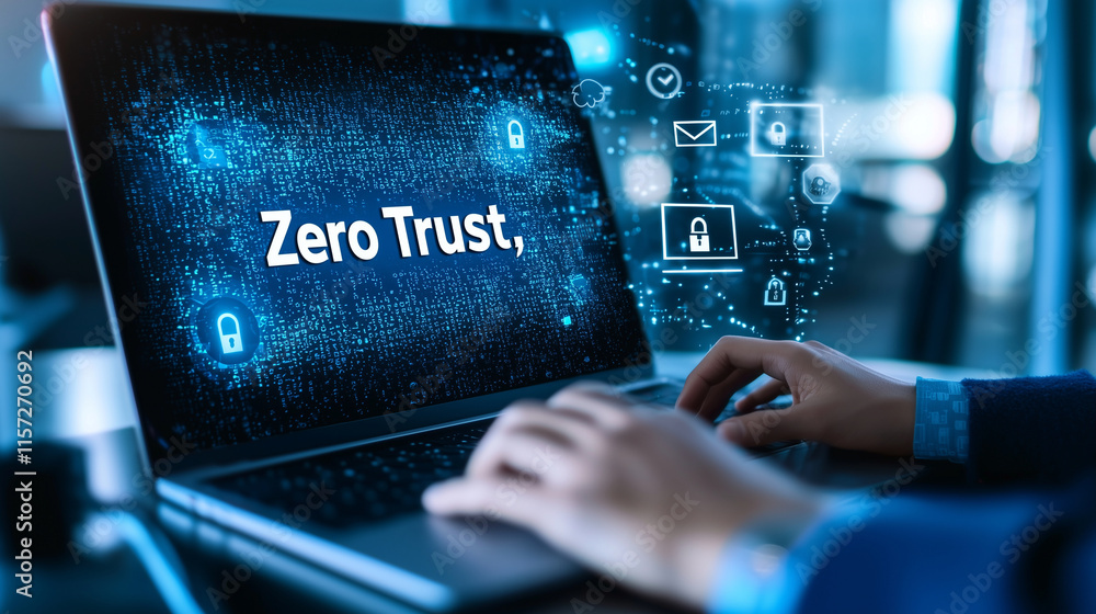 Aufkleber cybersecurity expert with zero trust framework