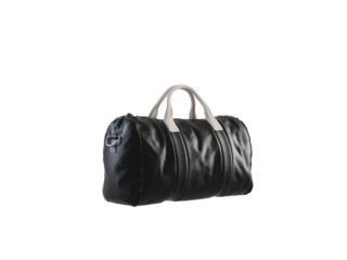 black leather handbag