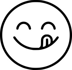 Yummy smile emoji with tongue lick mouth. 
