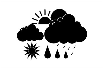 Weather Elements icon set silhouette