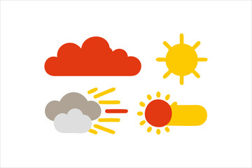 Weather Elements icon set silhouette