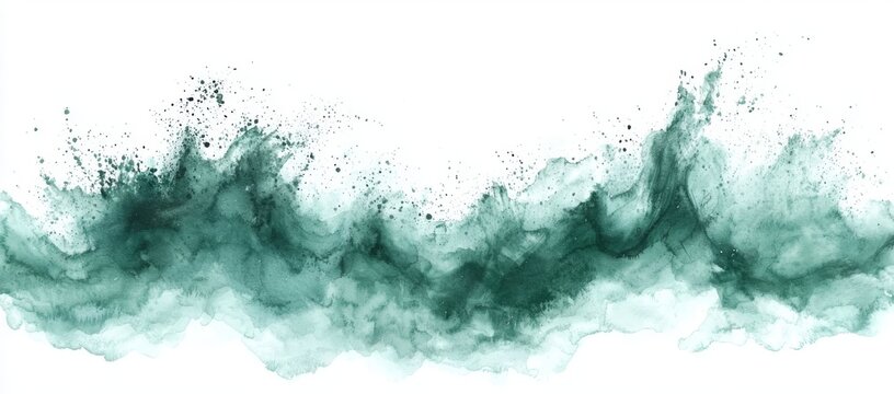 A vibrant green watercolor splash texture, resembling crocodile green paint drops, isolated on a white background. This abstract design is perfect for banners, posters, text decoration, or as an