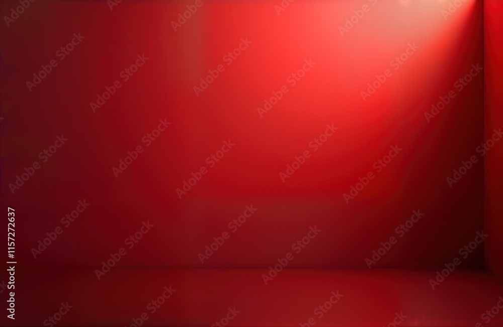Poster Red abstract background. Suitable for various design purposes. Empty studio space with smooth texture. Possible use in digital art projects like wallpaper illustration. Ideal for products items.