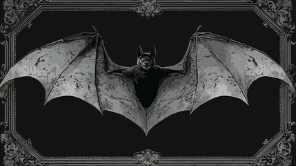 Flying Bat Vector Isolated Illustration in Flat Design