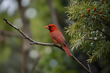 cardinal on a branch