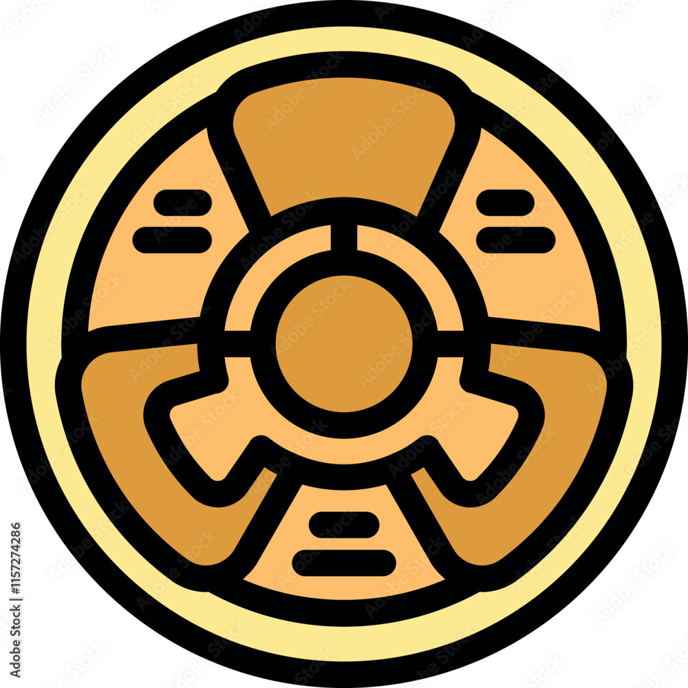 Poster radioactive symbol indicating potential danger of ionizing radiation and representing the need for c