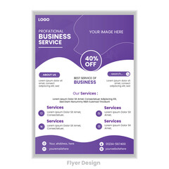 Professional Business Service Flyer Vector Template - Fully Editable Design