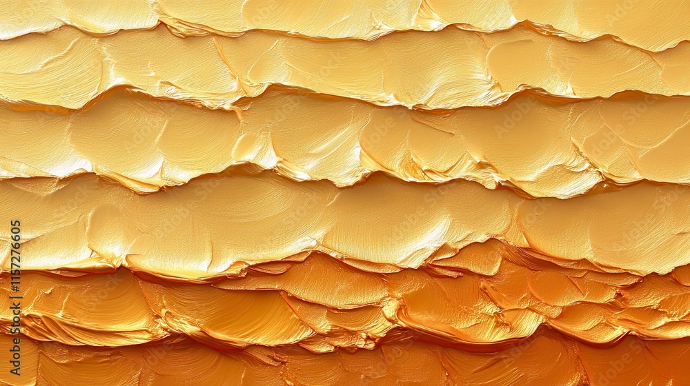 Poster a textured abstract image featuring layered shades of gold and orange, creating a warm and visually 