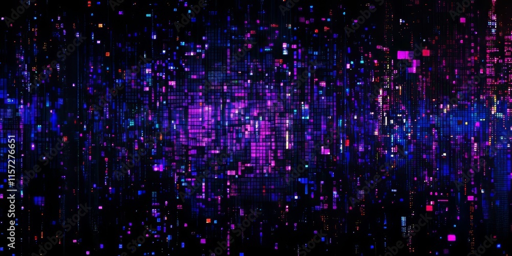 Aufkleber Visual Representation of Digital Data Streams With Vibrant Colors and Intricate Patterns Showcasing the Essence of Technology and Innovation in a Futuristic Setting