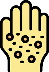 Monkeypox virus causing skin blisters and rashes on a hand, a symptom of the infectious disease