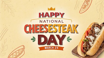 A happy National Cheesesteak Day design background