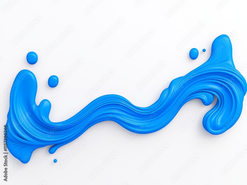 Poster a white canvas featuring an abstract blue pattern with wavy lines.