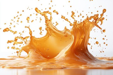 Golden luxury sparkling waves splashing in isolation on a transparent background, Abstract liquid wave, Luxury golden splash, Abstract gold fluid splash. Stock photo.