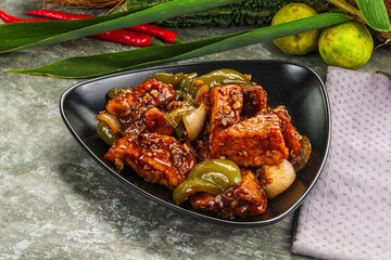 Indian cuisine - paneer with chilli