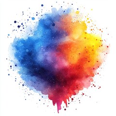 Watercolor splatters on a white background, watercolor paint smear.