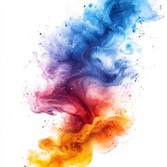 A watercolor paint splash on a white, isolated background, generated by AI.