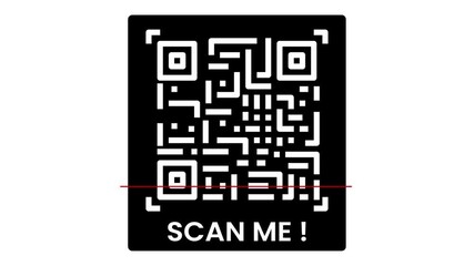 Scan me QR code 2D flat animation