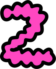 Wavy number two graphic