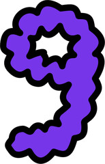 Wavy number nine graphic