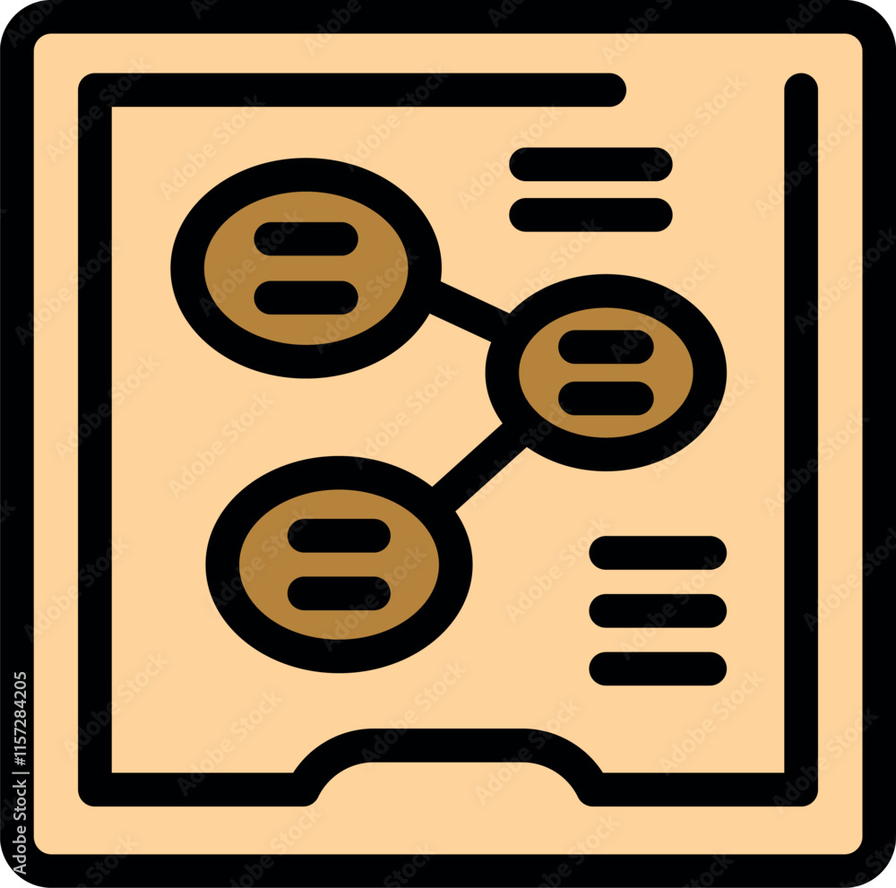 Poster business strategy planning document illustrating interconnected circles representing concepts or ele