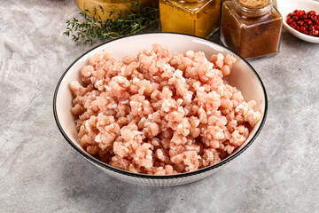 Homemade Raw pork minced meat