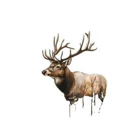 Obraz premium Wilderness watercolor illustration with expansive vistas, evoking freedom and exploration. PNG transparent background.