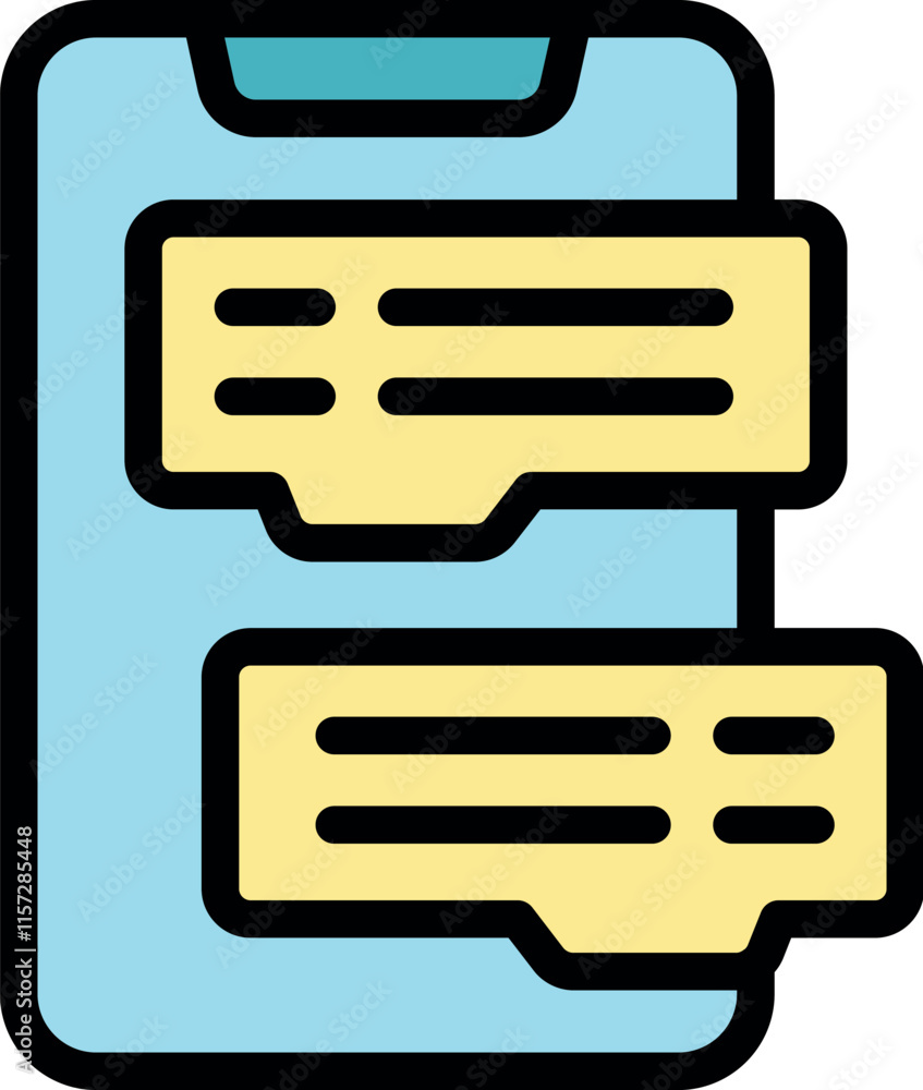 Poster phone screen showing ongoing text conversation, highlighting mobile communication and messaging apps