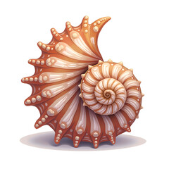 Obraz premium A detailed and elegant spiral shell illustrating nature s intricate design, digital art of still life concept.