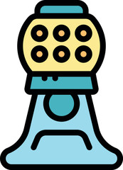 Gumball vending machine dispensing colorful chewing gumballs