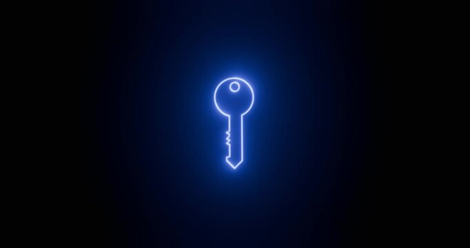 Passkey authentication passed animation, 4K neon glow animation of secure access granted, cyber security, cyber space background. Quantum-Safe Encryption. Quantum compute. Correct Passkey animation.