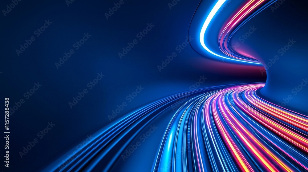 Poster an abstract representation of a tunnel with the speed of light, featuring a starburst background in 