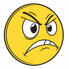 Fototapeta premium A digital yellow emoticon icon featuring a glowing face and eyes, designed for use in various digital projects like social media, apps, and websites.