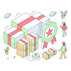 An editable design illustration of premium parcel