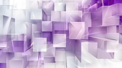 Fototapeta premium Abstract design featuring translucent cubes in shades of purple and white.