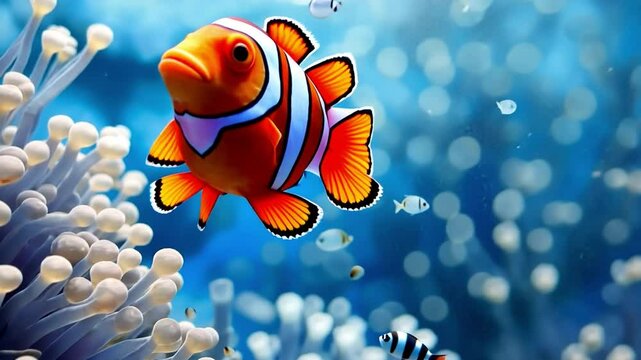 Ocean's Jewel: Vibrant Clownfish in its Coral Home 