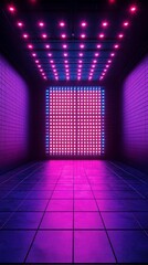 Futuristic LED Display Wall with Neon Lights