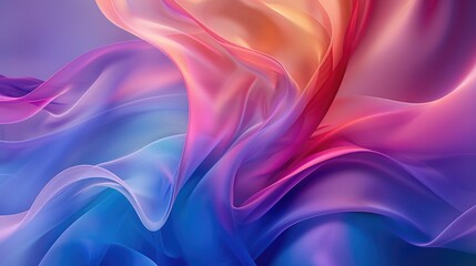 Fototapeta premium An abstract background with flowing curves and waves in a gradient of cool colors, evoking a sense of fluidity and movement