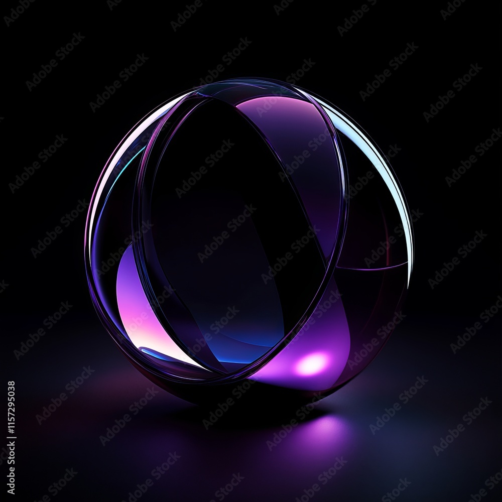 Poster colorful glass sphere with reflections creating a mesmerizing visual effect in a dark setting featur