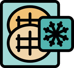 Frozen round waffles in a pack, maintaining their delicious taste and texture for later enjoyment