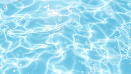 Abstract blue water background with ripples and light reflections resembling ocean waves or microscopic pattern